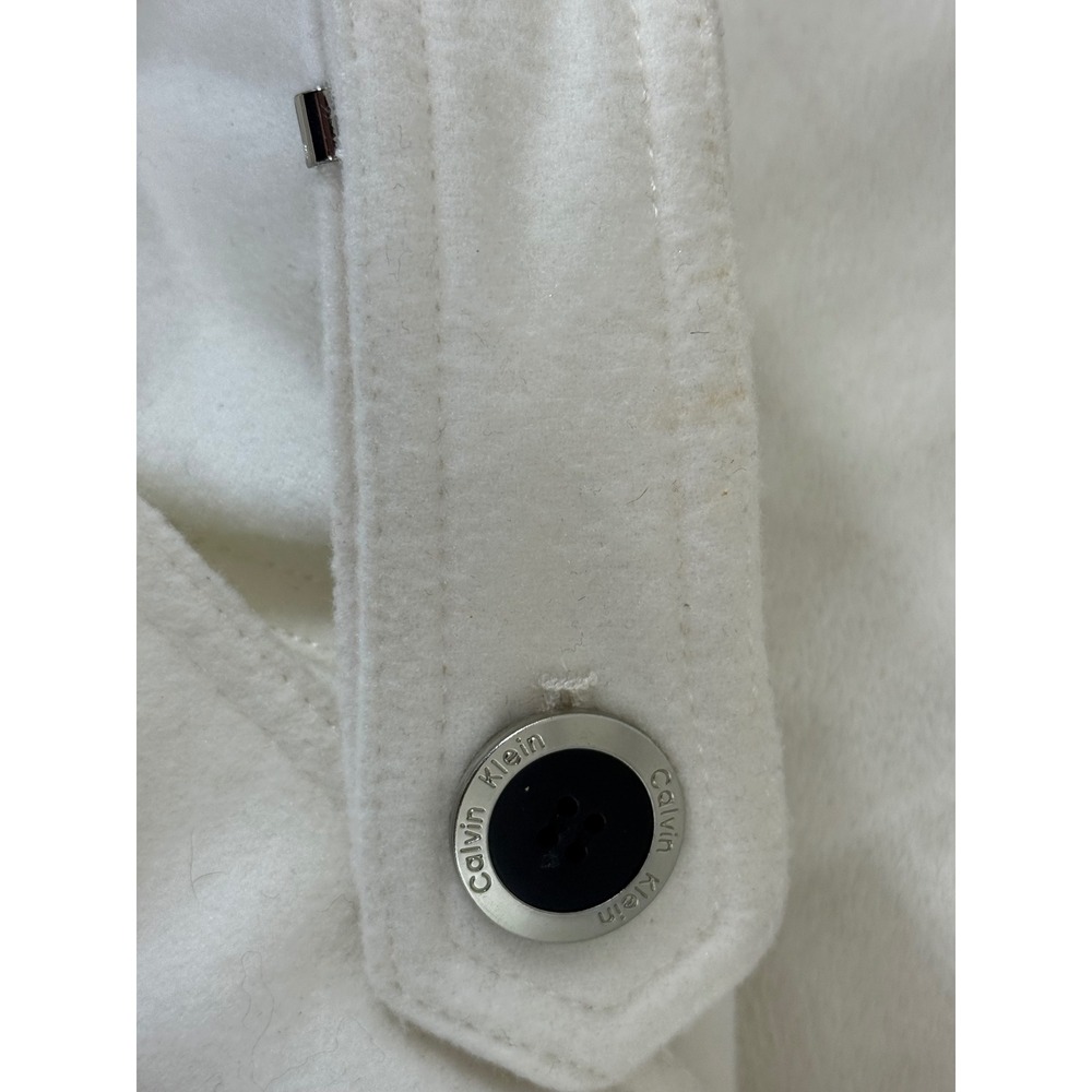 Calvin Klein Coat Women's XL White Belted Double Breasted Classic Quite Luxury - Picture 12 of 13